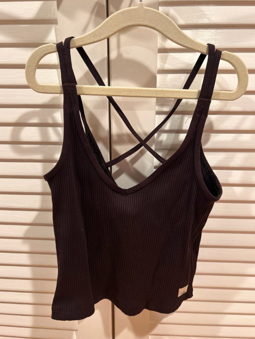 Vuori Cross-back Ribbed Tank top - Brown